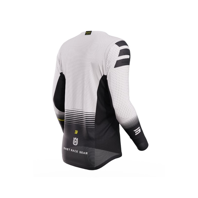 Maillot cross Shot Aerolite Husqvarna LE blanc-noir vente soldes