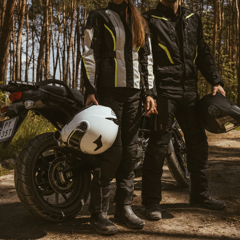 Veste de moto Ozone Sahara Black-Grey-Fluo Yellow pour femme soldes
