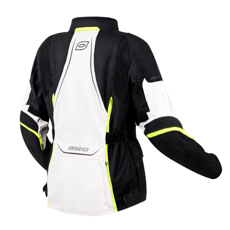 Veste de moto Ozone Sahara Black-Grey-Fluo Yellow pour femme soldes