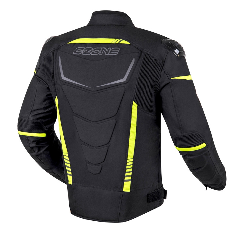 Veste de moto Ozone Pulse noir-jaune fluo