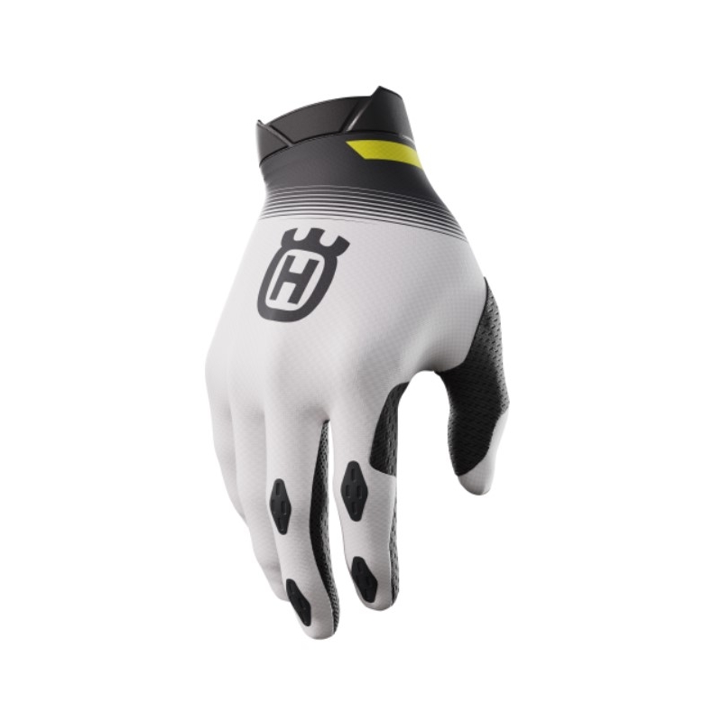 Gants de motocross Shot Aerolite Husqvarna LE blanc-noir en solde soldes