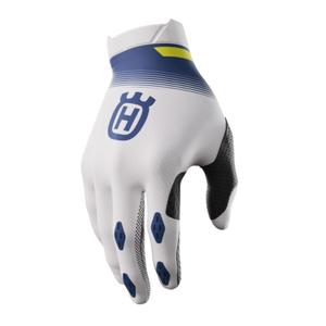 Gants de motocross Shot Aerolite Husqvarna LE 2023 blanc-bleu soldes