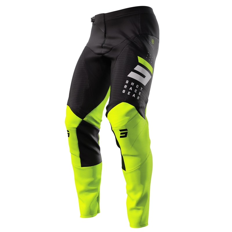 Pantalon Motocross Shot Contact Camo 2.0 noir-jaune fluo soldes