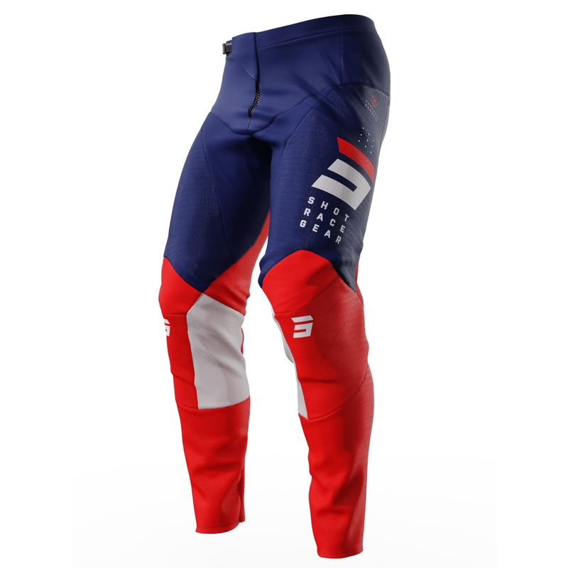 Pantalon Motocross Shot Contact Camo 2.0 rouge et bleu soldes