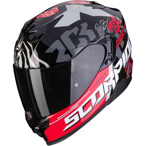 Casque moto intégral Scorpion EXO-520 EVO Air Rok Bagoros noir-rouge