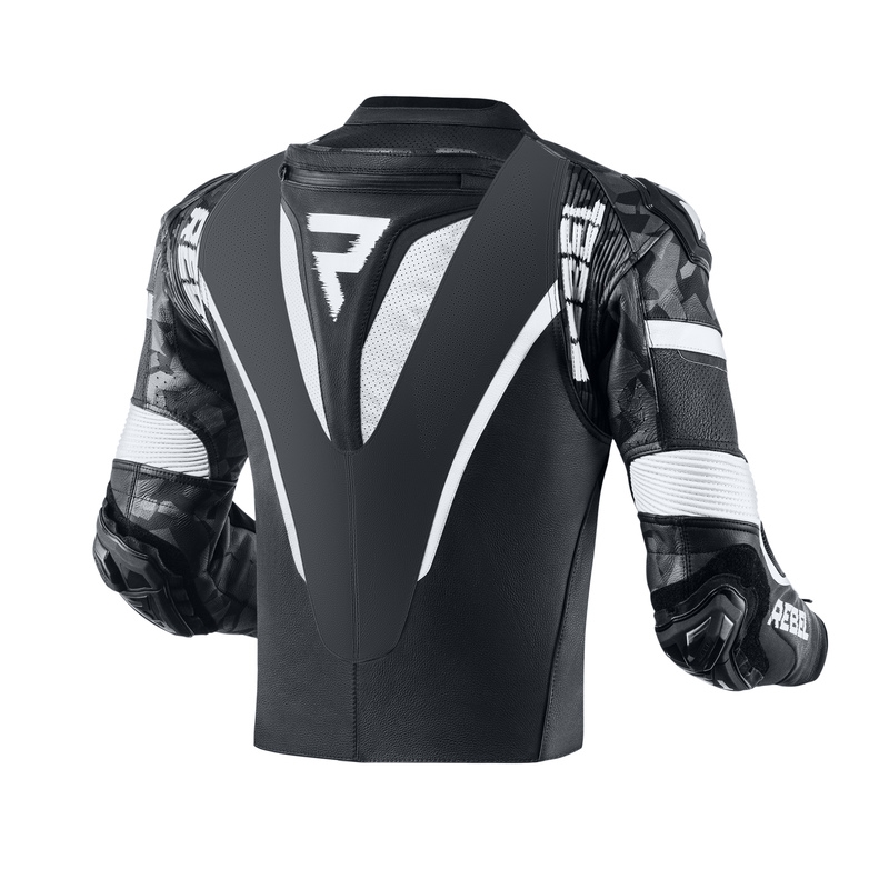 Veste de moto Rebelhorn Rebel noir et blanc soldes