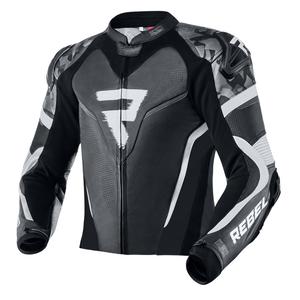 Veste de moto Rebelhorn Rebel noir et blanc soldes