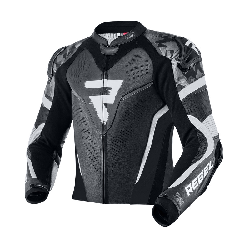 Veste de moto Rebelhorn Rebel noir et blanc soldes