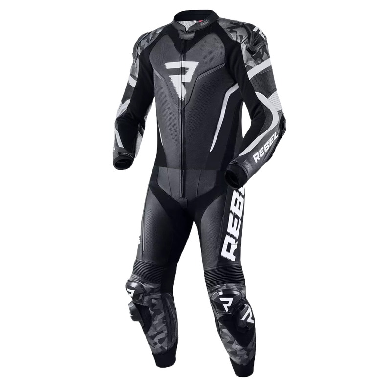 Combinaison moto Rebelhorn Rebel noir-blanc