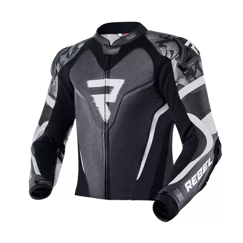 Combinaison moto Rebelhorn Rebel noir-blanc