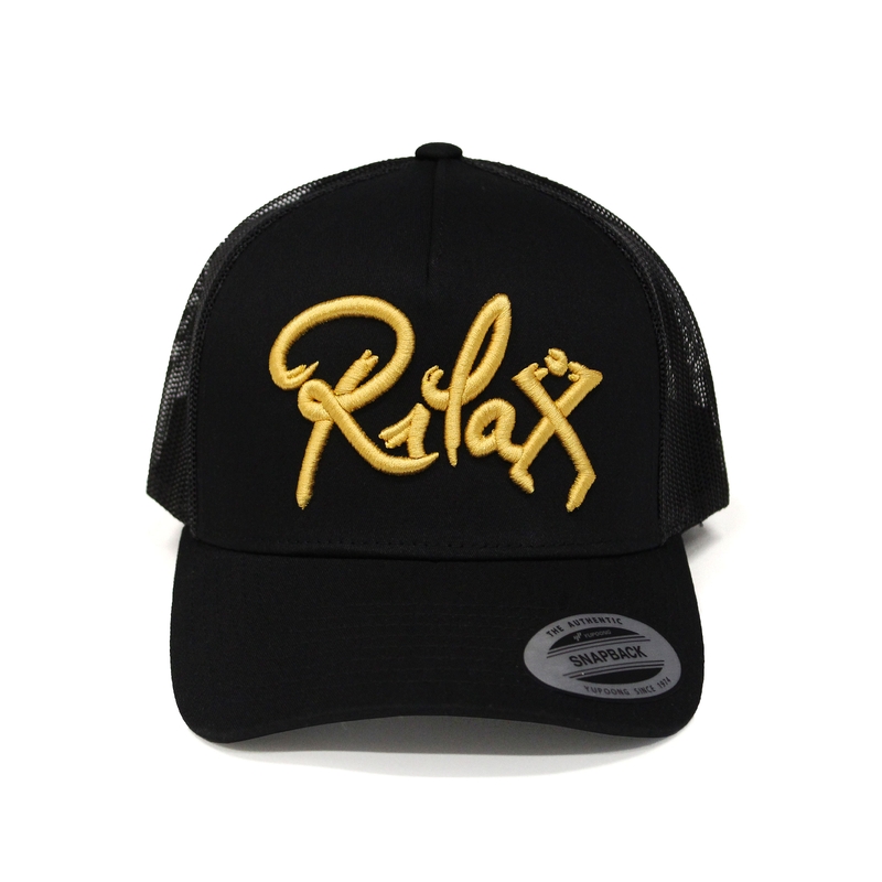 Casquette en maille Rilax noir-or