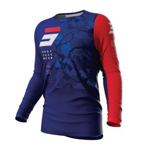 Maillot de motocross Shot Contact Camo 2.0 rouge-bleu soldes