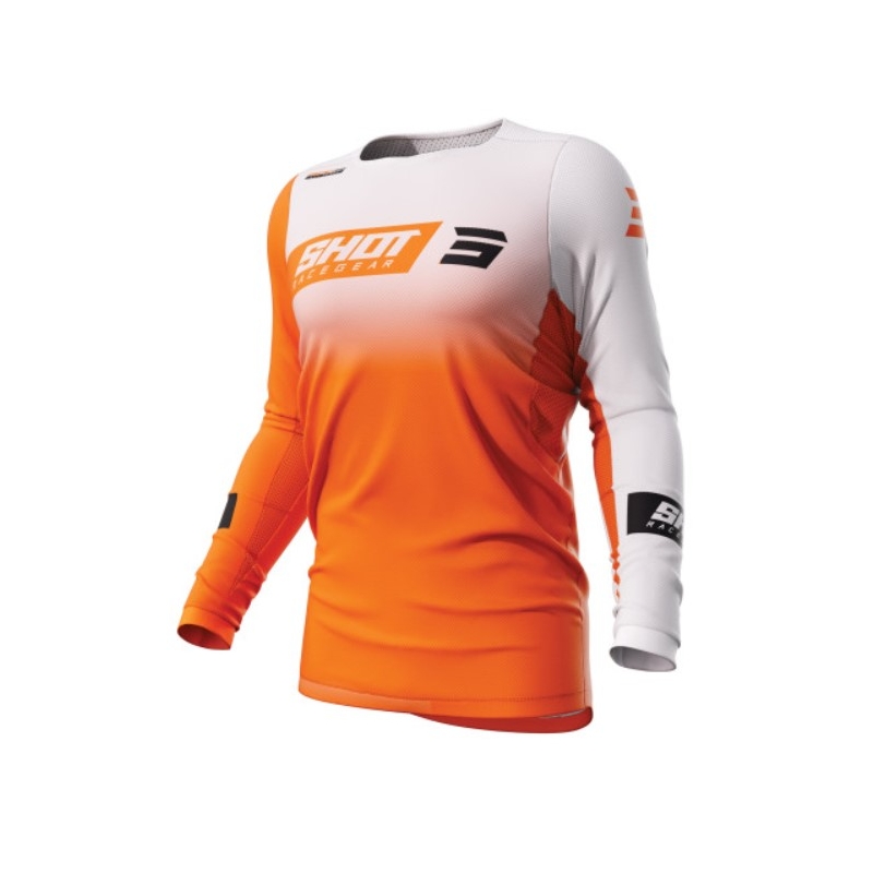 Maillot Motocross Shot Contact Scope blanc-orange soldes