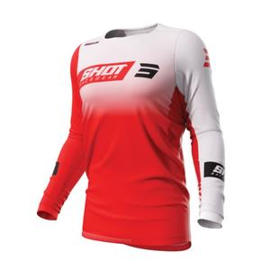 Maillot motocross Shot Contact Scope rouge et blanc soldes