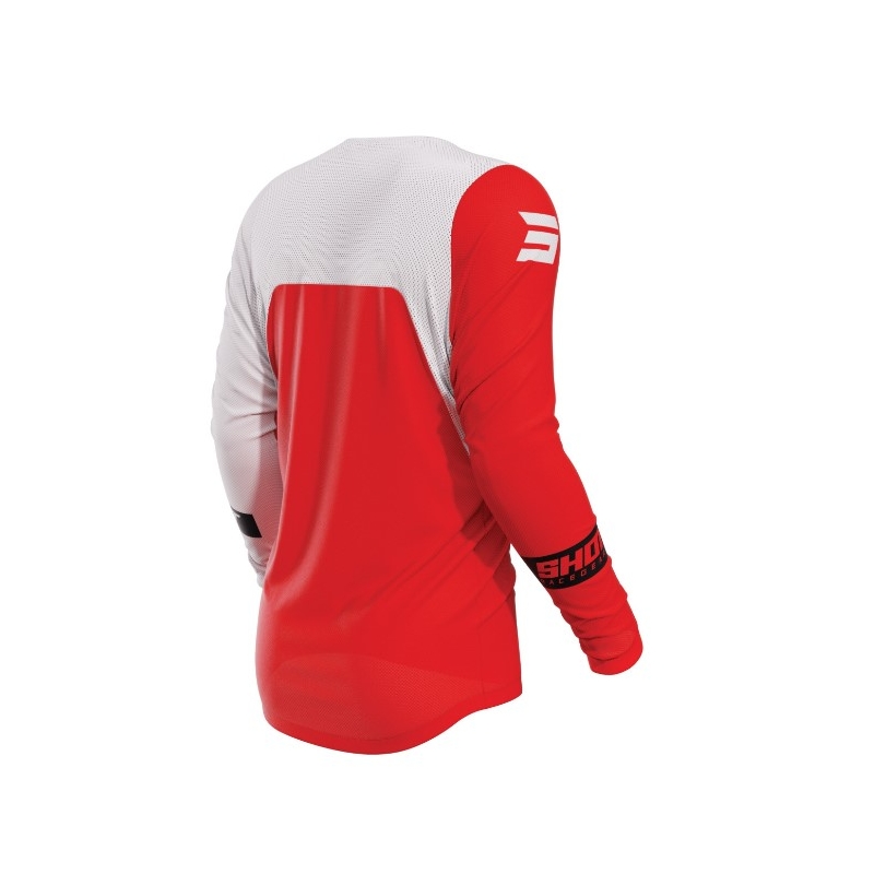 Maillot motocross Shot Contact Scope rouge et blanc soldes