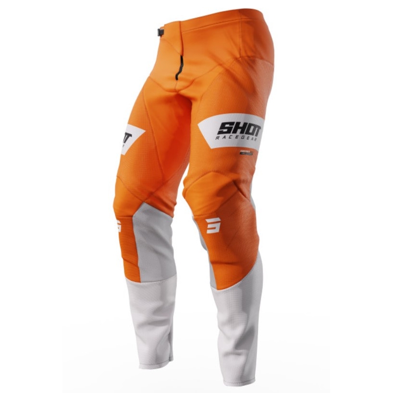 Pantalon Motocross Shot Contact Scope blanc-orange soldes