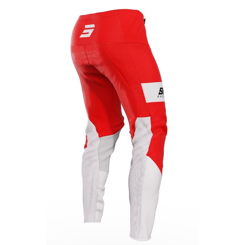 Pantalon Motocross Shot Contact Scope blanc-rouge soldes