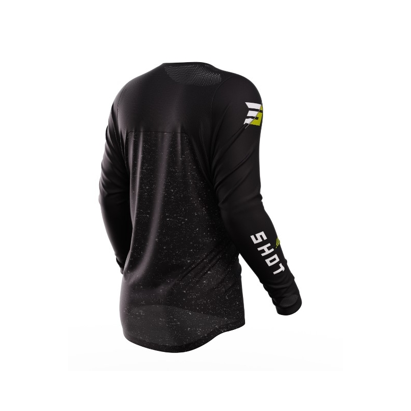 Maillot motocross Shot Contact Speck noir-jaune fluo soldes