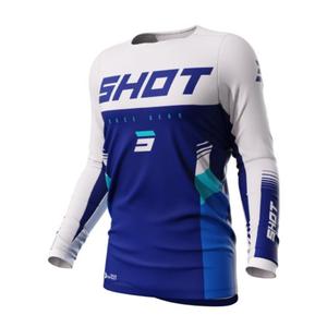 Maillot de motocross Shot Contact Tracer bleu et blanc soldes