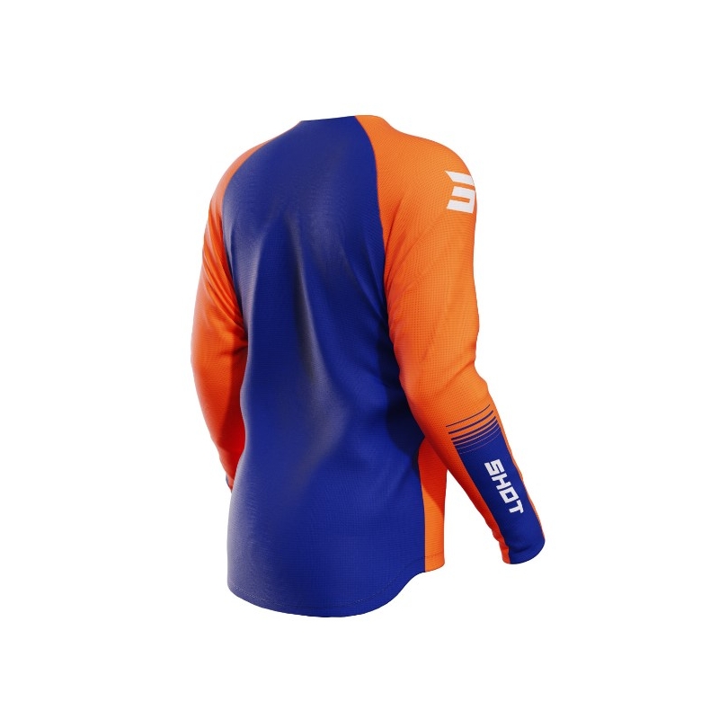 Maillot de motocross Shot Contact Tracer bleu-orange soldes