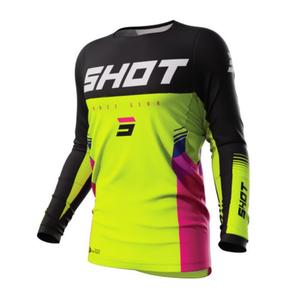 Maillot motocross Shot Contact Tracer noir-rose-jaune fluo soldes