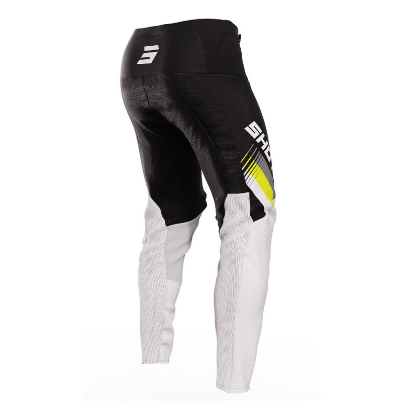 Pantalon motocross Shot Contact Tracer noir-blanc-jaune fluo soldes