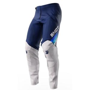 Pantalon de motocross Shot Contact Tracer blanc-bleu soldes