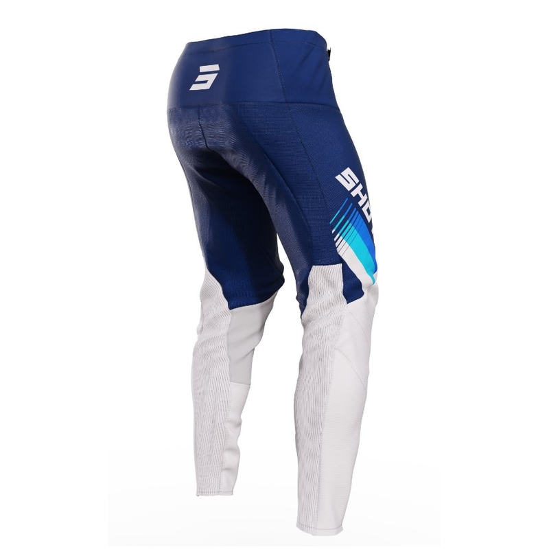 Pantalon de motocross Shot Contact Tracer blanc-bleu soldes
