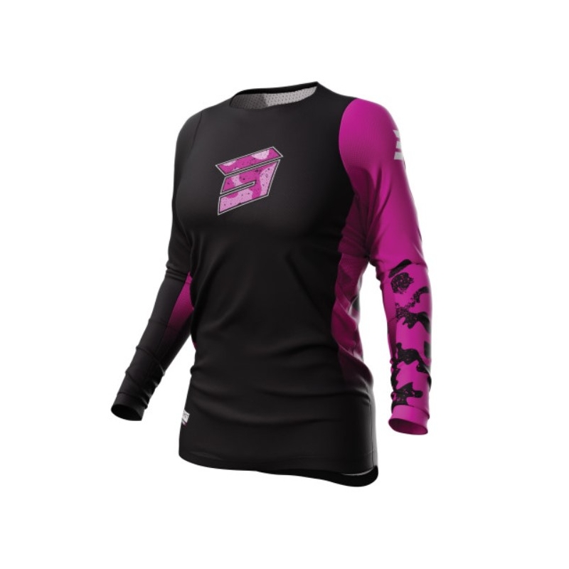 Maillot motocross femme Shot Contact Shelly 2.0 noir et rose soldes