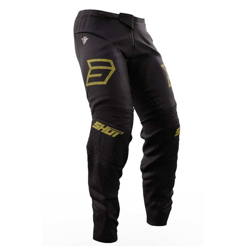 Pantalon motocross Shot Devo Army noir-or soldes
