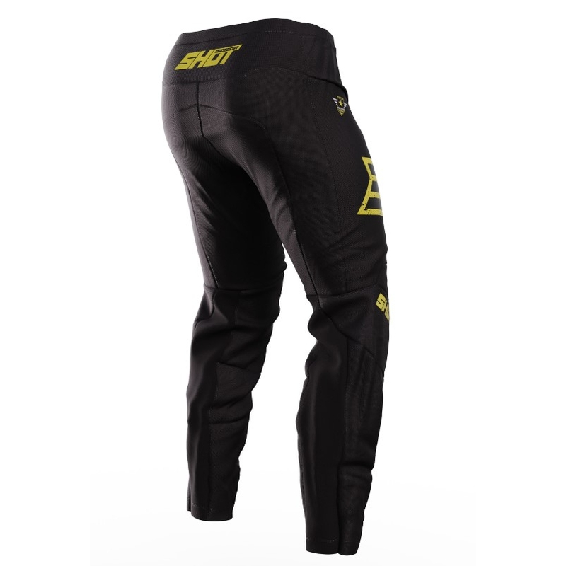 Pantalon motocross Shot Devo Army noir-or soldes