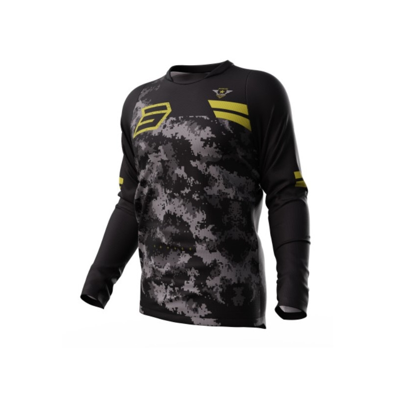 Maillot motocross Shot Devo Army noir-gris-or soldes