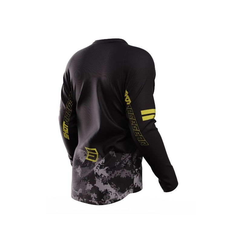 Maillot motocross Shot Devo Army noir-gris-or soldes