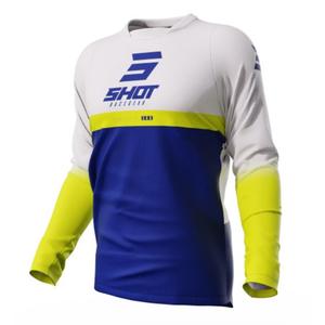 Maillot motocross Shot Devo Reflex bleu-blanc-jaune fluo soldes