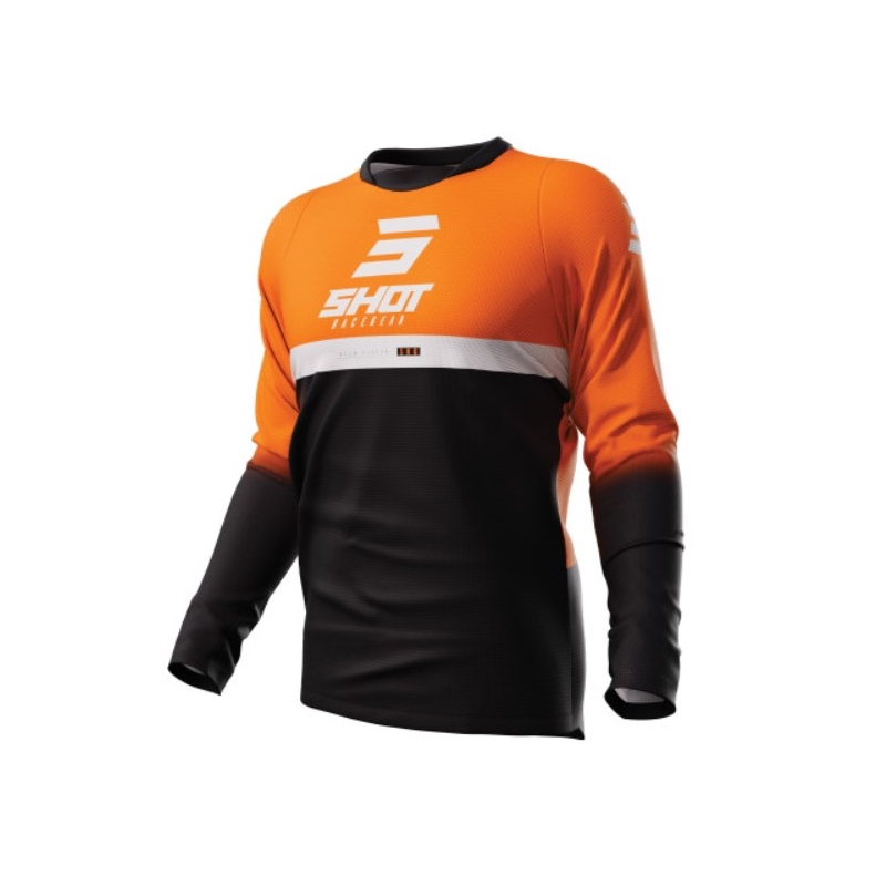Maillot motocross Shot Devo Reflex noir-orange soldes