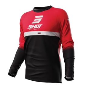 Maillot motocross Shot Devo Reflex noir-rouge soldes