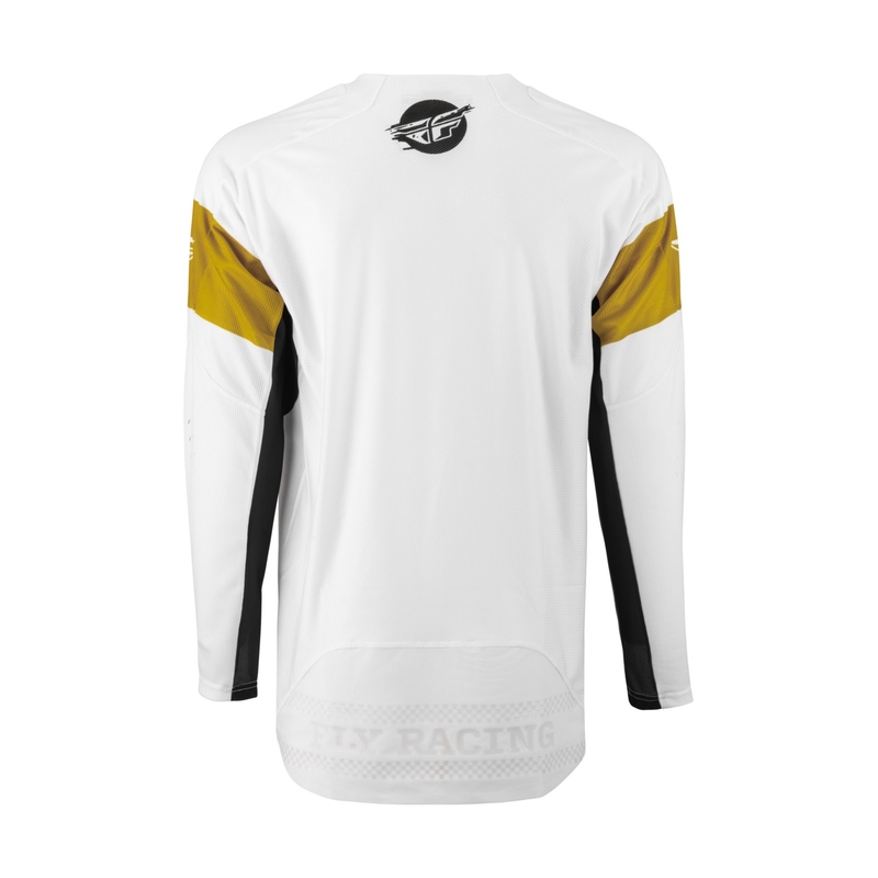 Motokrosový dres FLY Racing Evolution DST. bílo-černo-zlatý výprodej