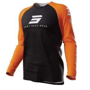 Maillot motocross Shot Raw Escape noir-orange soldes
