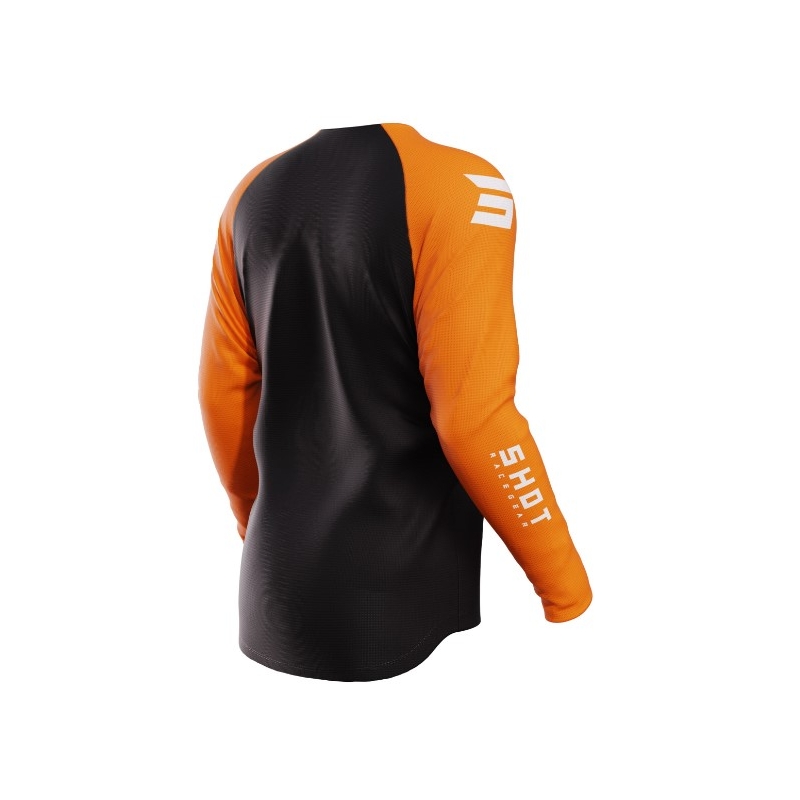 Maillot motocross Shot Raw Escape noir-orange soldes