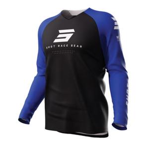 Maillot de motocross Shot Raw Escape noir et bleu soldes