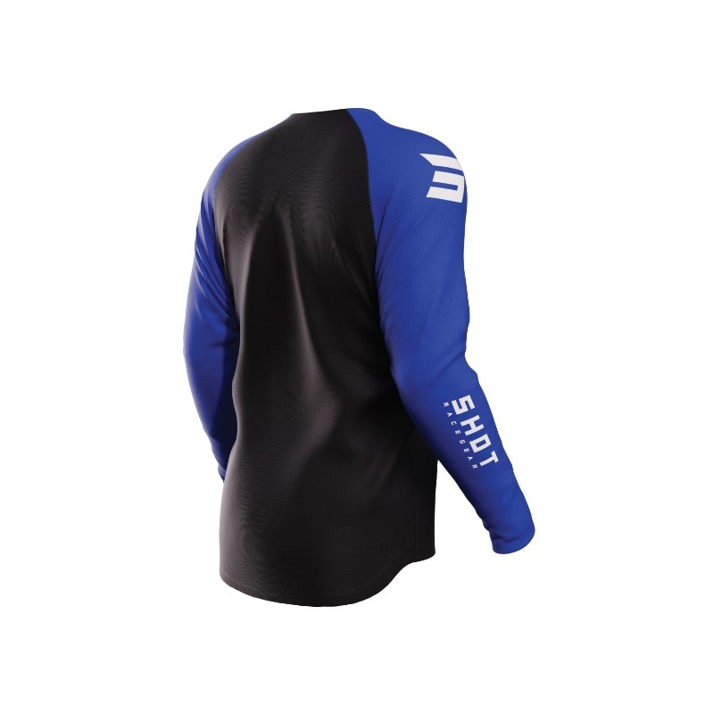 Maillot de motocross Shot Raw Escape noir et bleu soldes