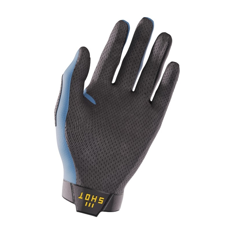Gants de motocross Shot Lite noir-jaune-bleu soldes