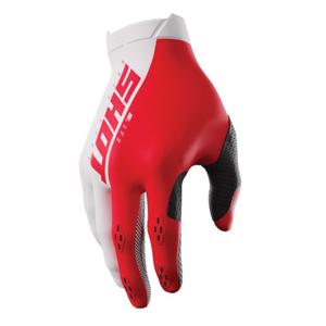 Gants de motocross Shot Lite blanc-rouge soldes