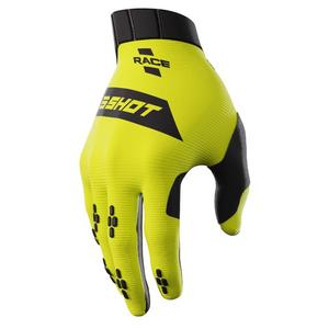 Gants de motocross Shot Race noir-jaune fluo soldes