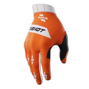 Gants de motocross Shot Race blanc-orange