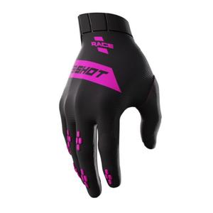 Gants de motocross Shot Race noir et rose soldes