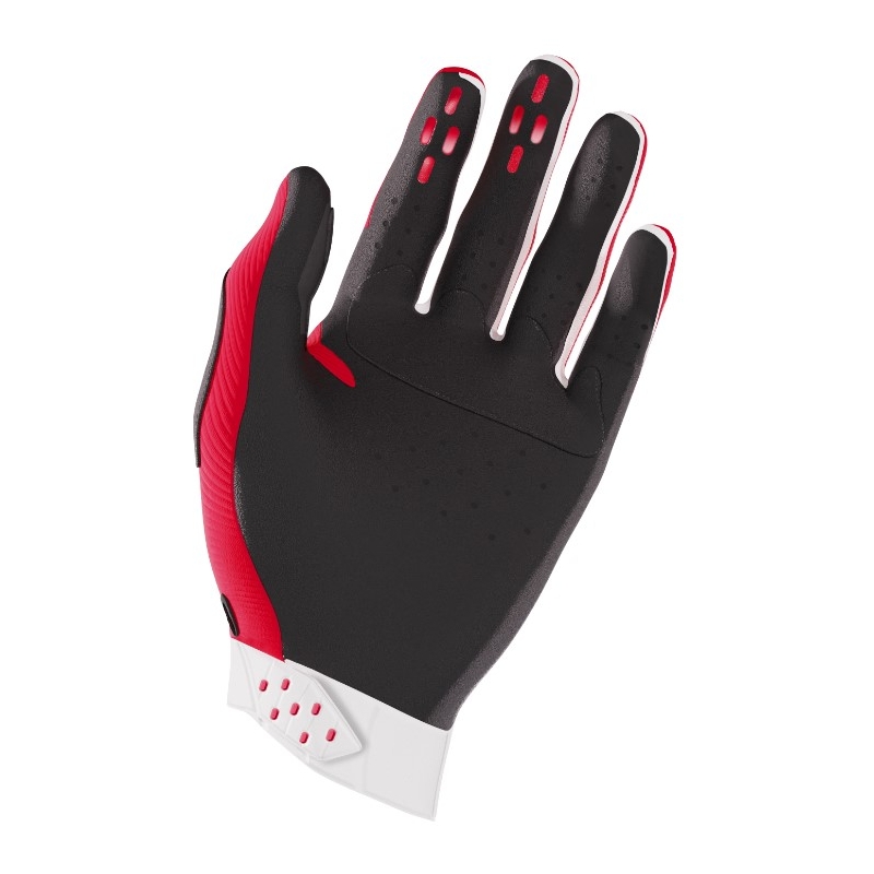 Gants de motocross Shot Race blanc-rouge