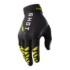 Gants de motocross Shot Core noir-jaune fluo soldes