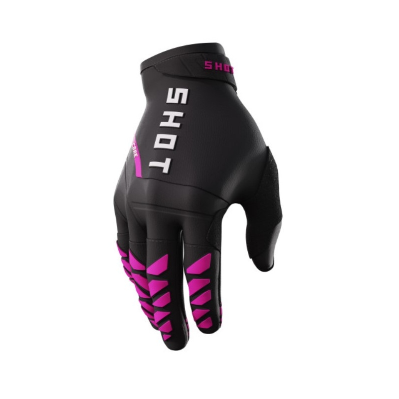 Gants motocross femme Shot Core noir et rose soldes