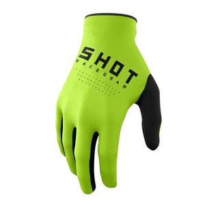 Gants de motocross Shot Raw noir-vert fluo soldes